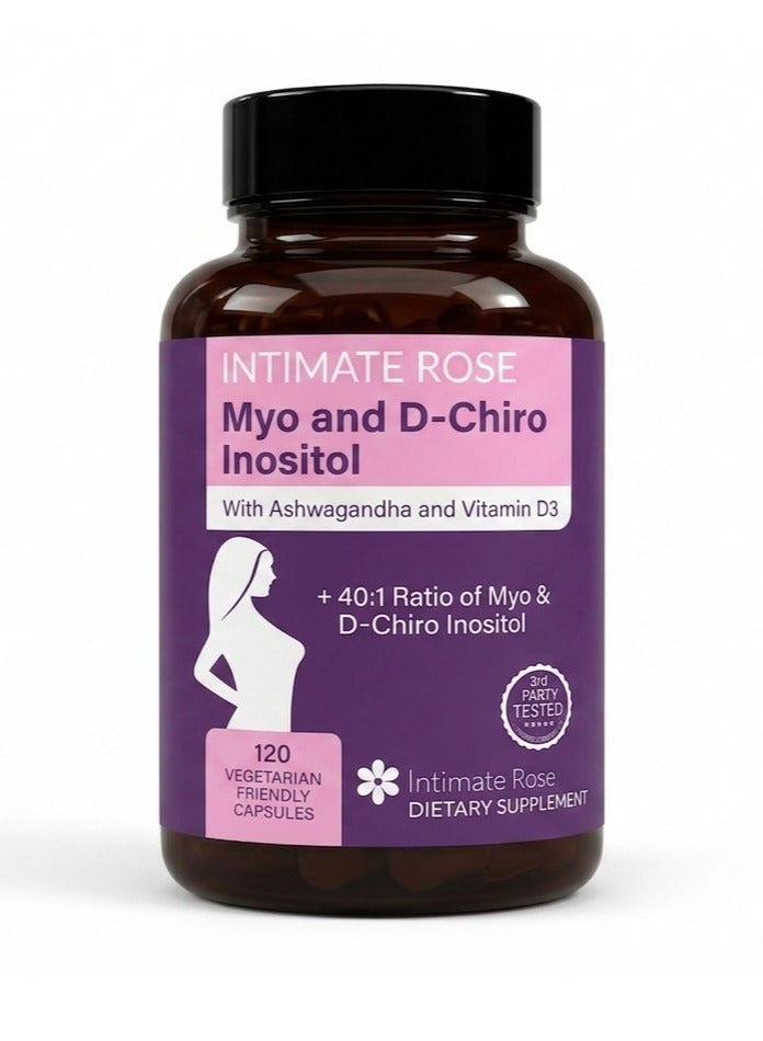 Intimate Rose Myo-Inositol & D-Chiro Inositol Supplement for Women - Hormone Balance & Ovarian Support for Women - Ideal 40:1 Ratio, Vitamin D + Ashwagandha - Image 1