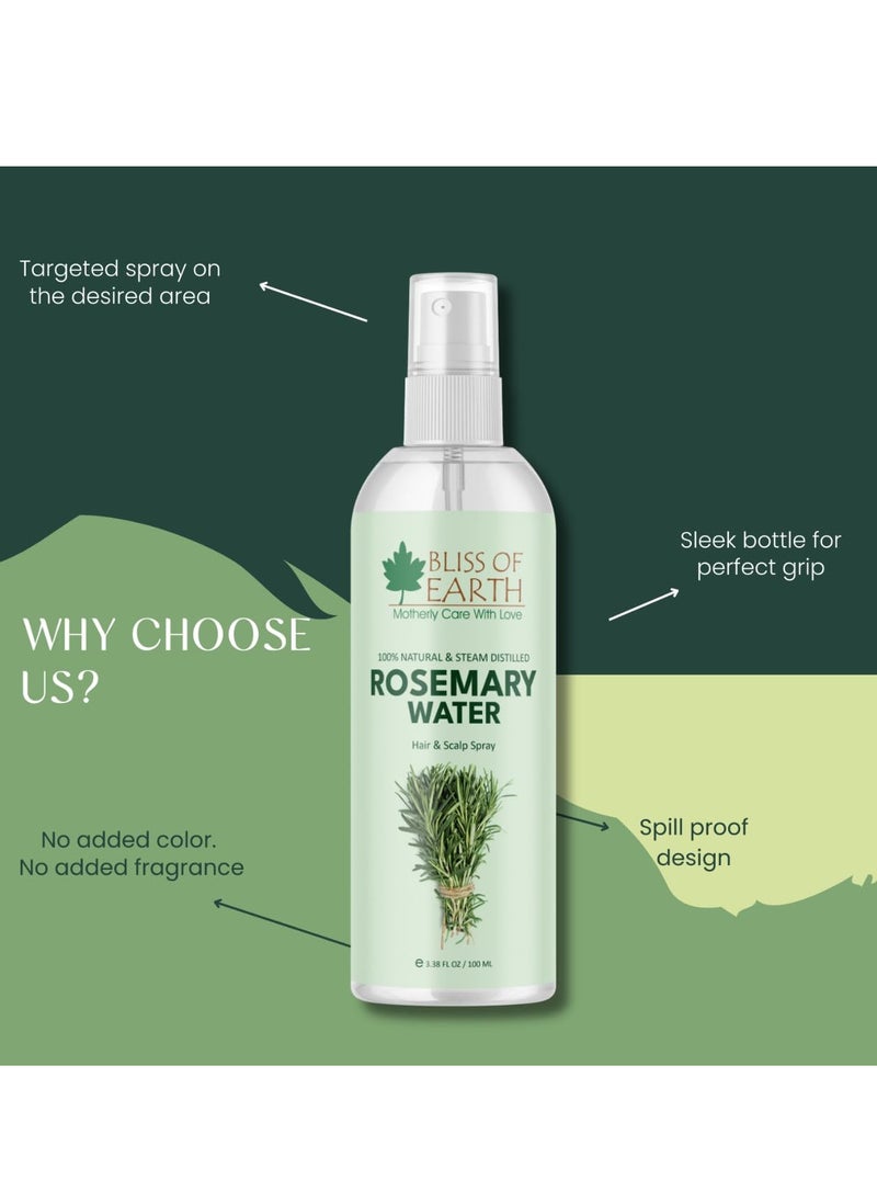 BLISS OF EARTH - Bliss of Earth Rosemary Water Spray For Hair Growth 100ml (Pack of 2) - Image 1