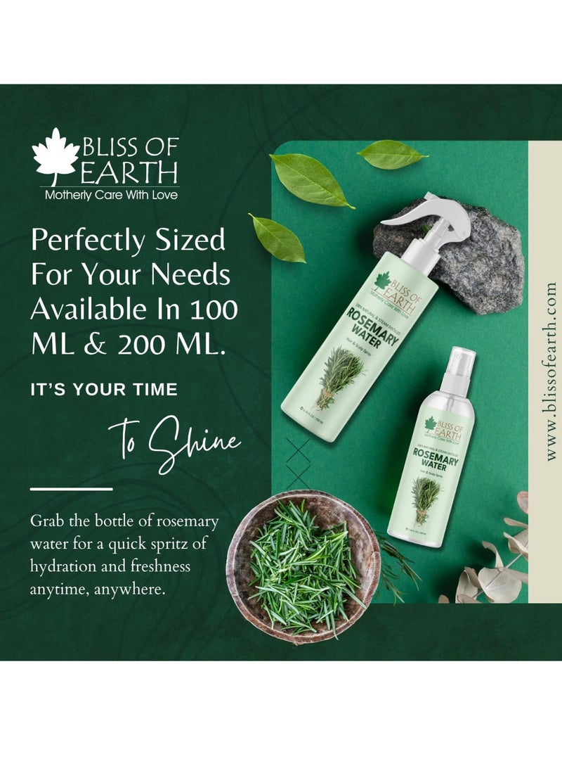 BLISS OF EARTH - Bliss of Earth Rosemary Water Spray For Hair Growth 100ml (Pack of 2) - Image 1