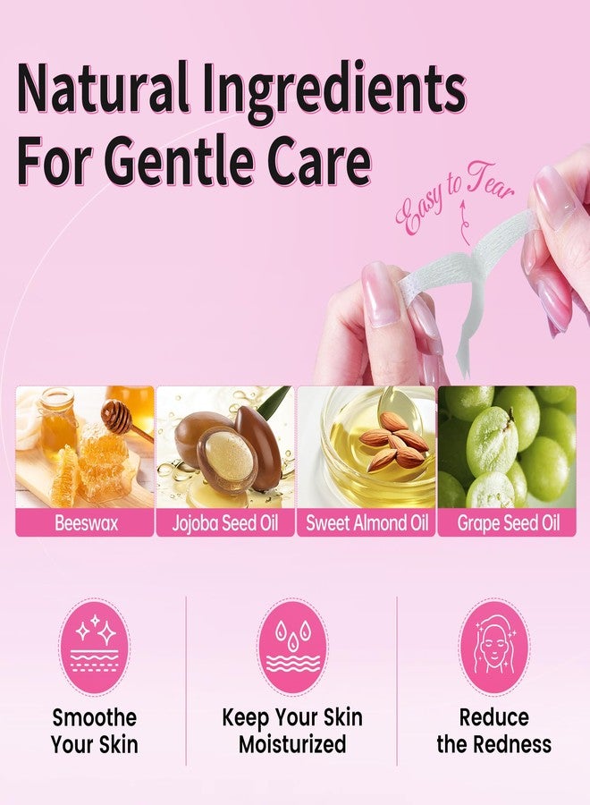 Beauty7 Wax Strips Kit for Sensitive Skin, Facial Hair Removal for Eyebrow, Lip, 24 Strips & 4 Calming Oil Wipes, At Home Waxing for Women - Image 5