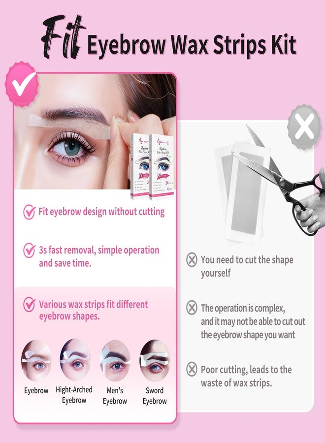 Beauty7 Wax Strips Kit for Sensitive Skin, Facial Hair Removal for Eyebrow, Lip, 24 Strips & 4 Calming Oil Wipes, At Home Waxing for Women - Image 3