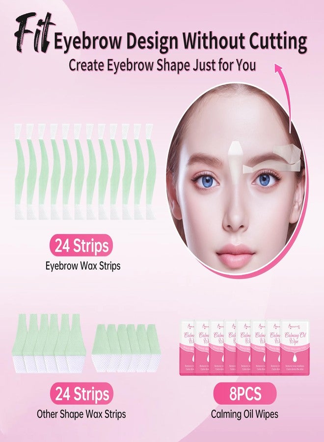 Beauty7 Wax Strips Kit for Sensitive Skin, Facial Hair Removal for Eyebrow, Lip, 24 Strips & 4 Calming Oil Wipes, At Home Waxing for Women - Image 4