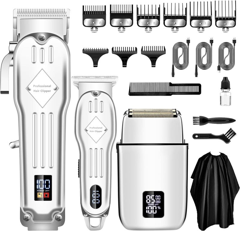 SUNNOW Hair Clippers Professional Cordless for Men Electric Foil Shavers Razor  Beard Hair Trimmer Kit Rechargeable Hair Cut Machines Fade Clippers Set 3 in1 Beard Trimming Kit for Home Barber