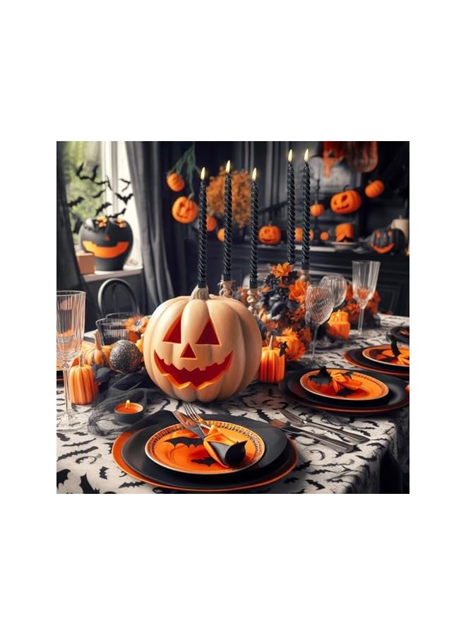 Green Tiger 4pcs,Taper Candles,Blue Metal Style Taper Candles,10 inch Spiral Candlesticks,Clean Burning Candle Sticks (Color : BLACK) - Image 5