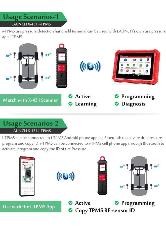 Launch X-431 TSGUN TPMS Tire Pressure Detector Handheld Program Diagnostic Tool - Image 4