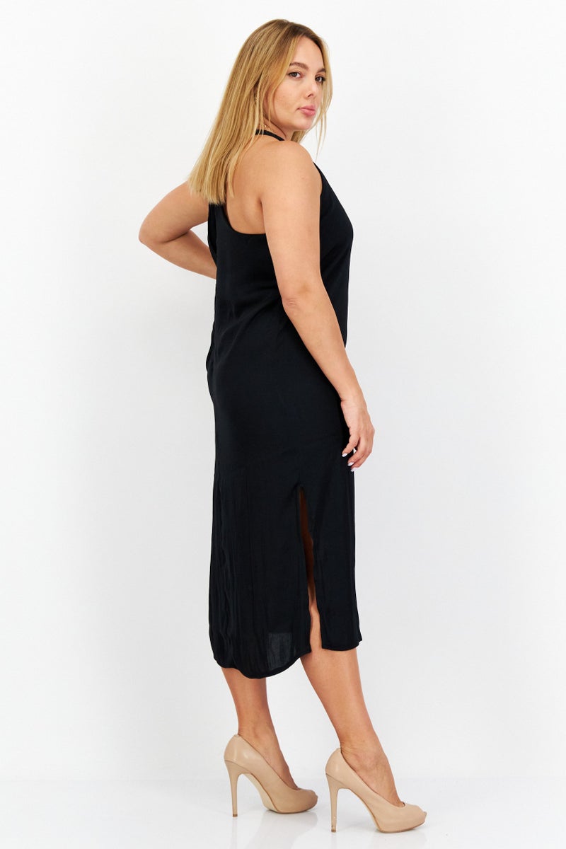 Pepe Jeans Women Plain Midi Dress, Black - Image 4