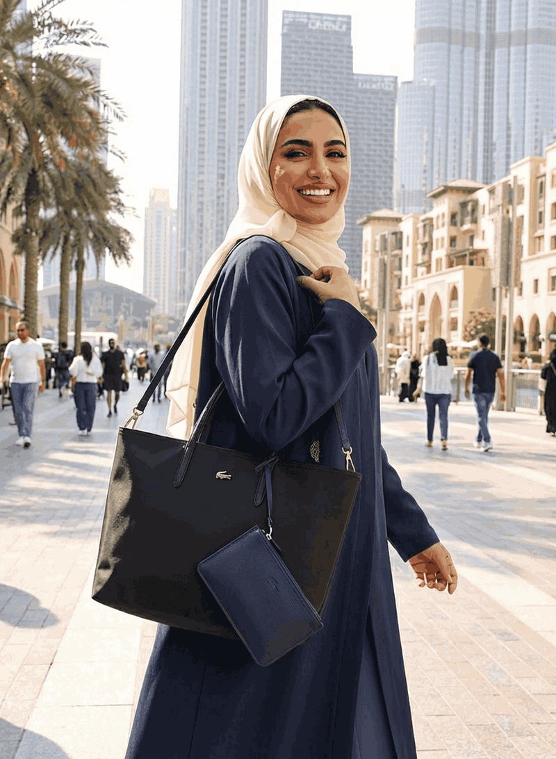 Lacoste Women's Double sided Two tone  Large Capacity ,eyewear bag Fashionable Multi functional, Black and Navy blue Camera Bag - Image 2