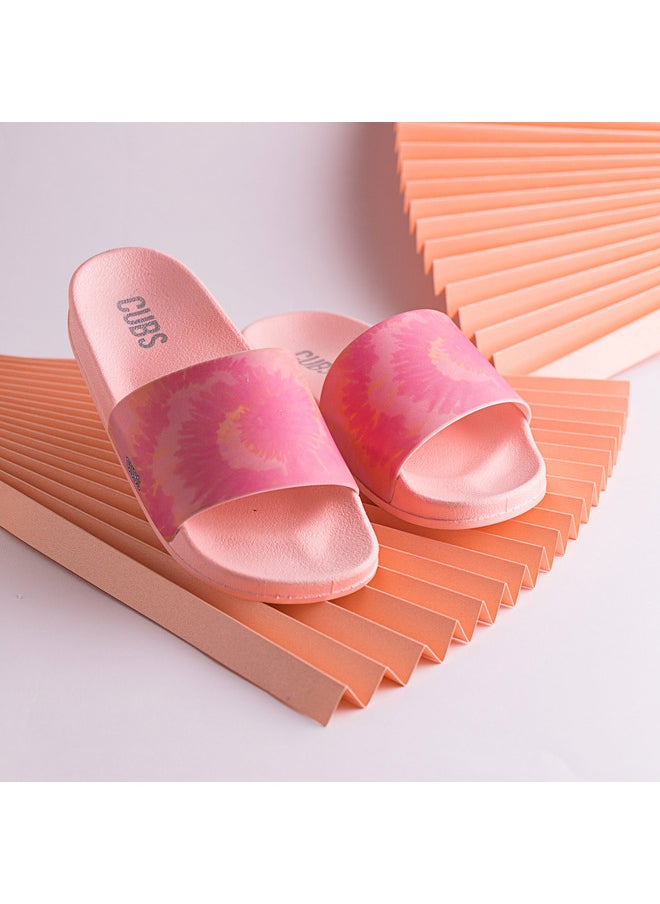 CUBS - Tie Dyed Everyday Wear Eco-Friendly Pvc Slides For Girls Lightweight Easy To Wash And Anti-Slip Soles - Image 1