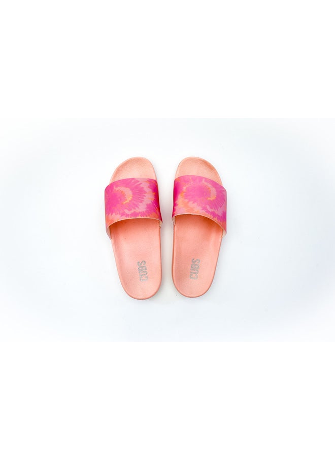 CUBS - Tie Dyed Everyday Wear Eco-Friendly Pvc Slides For Girls Lightweight Easy To Wash And Anti-Slip Soles - Image 1