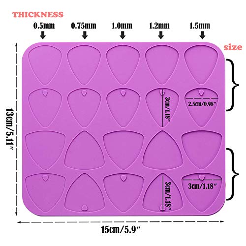 ZAKVOOR 2 Pack Guitar Picks Epoxy Resin Molds Guitar Plectrums Silicone Casting Mold Jewelry Making Molds for DIY Guitar Thumb Finger Picks Keychain Pendant - Image 2