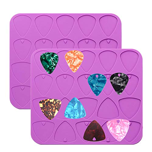 ZAKVOOR 2 Pack Guitar Picks Epoxy Resin Molds Guitar Plectrums Silicone Casting Mold Jewelry Making Molds for DIY Guitar Thumb Finger Picks Keychain Pendant - Image 1