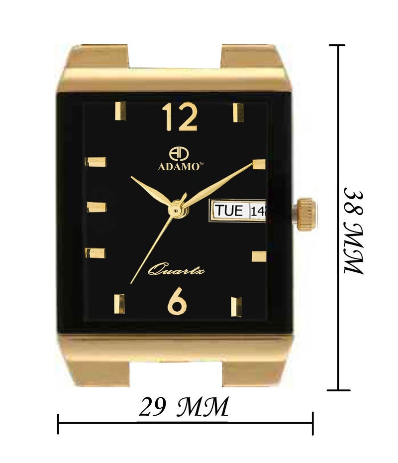 ADAMO Legacy Black Dial Day & Date Men's & Boy's Watch 1918YM02 - Image 3
