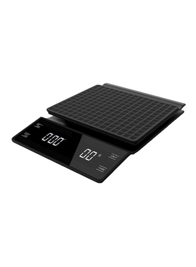 Food Scale With Timer And Waterproof Silicone Pad Black 18cm - Image 1
