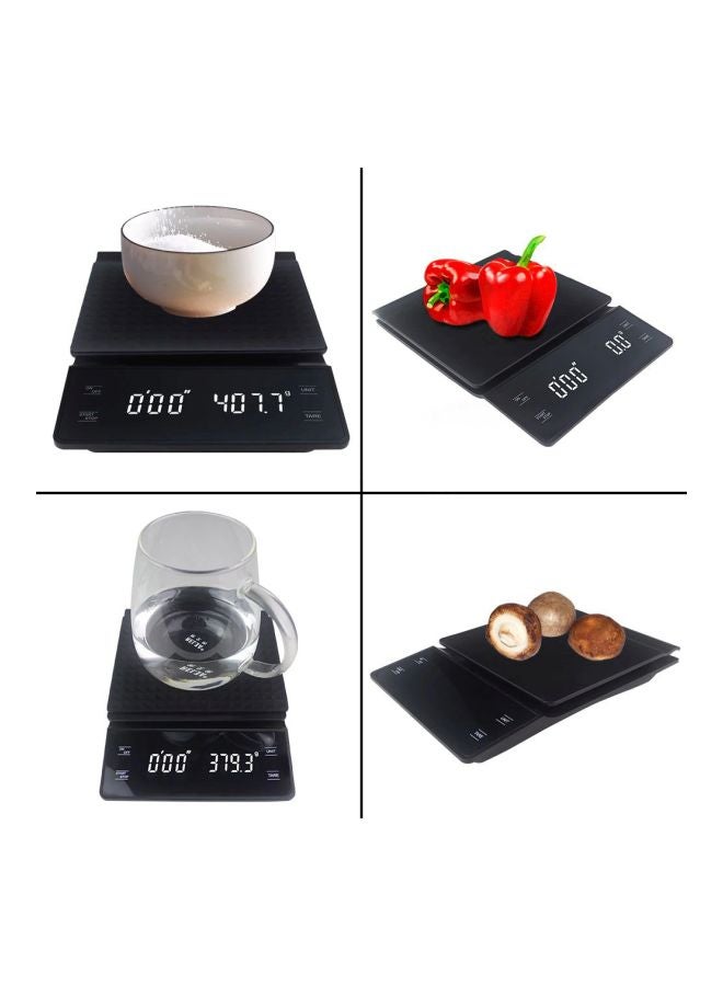 Food Scale With Timer And Waterproof Silicone Pad Black 18cm - Image 4