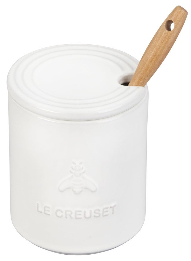 Le Creuset Stoneware Honey Pot, 14 oz., White - Image 1