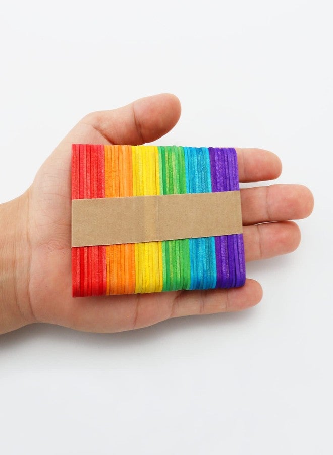 WISYOK 450PCS Colored Craft Sticks, 2.5 Inch Mini Wood Popsicle Sticks, Rainbow Craft Sticks, Ice Cream Sticks for DIY, Craft Creative Designs, Arts & Handwork - Image 2