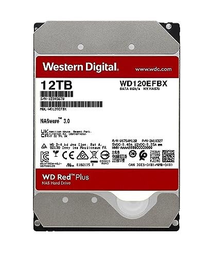 Western Digital 12TB WD Red Plus NAS Internal Hard Drive HDD - 7200 RPM, SATA 6 GB/s, CMR, 512 MB Cache, 3.5" - WD120EFBX - Image 2