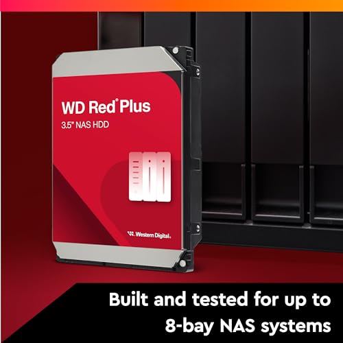 Western Digital 12TB WD Red Plus NAS Internal Hard Drive HDD - 7200 RPM, SATA 6 GB/s, CMR, 512 MB Cache, 3.5" - WD120EFBX - Image 3