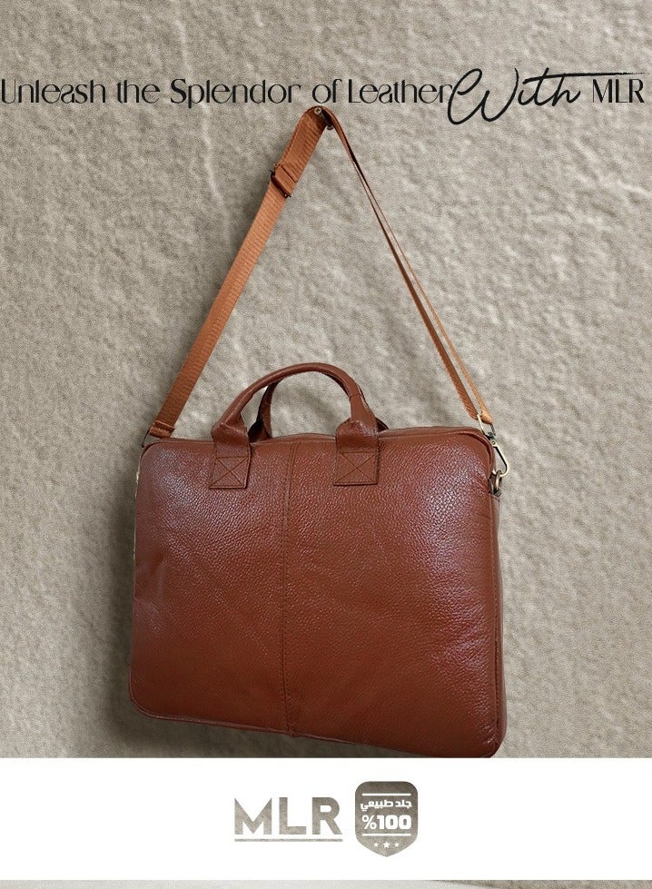 MLR bag Genuine leather Multi-use size 39x28x5 cm Hazel - Image 2