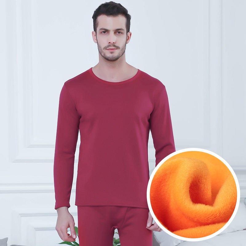 Gold Velvet Thermal Underwear Couple Set Female Red  - Image 4