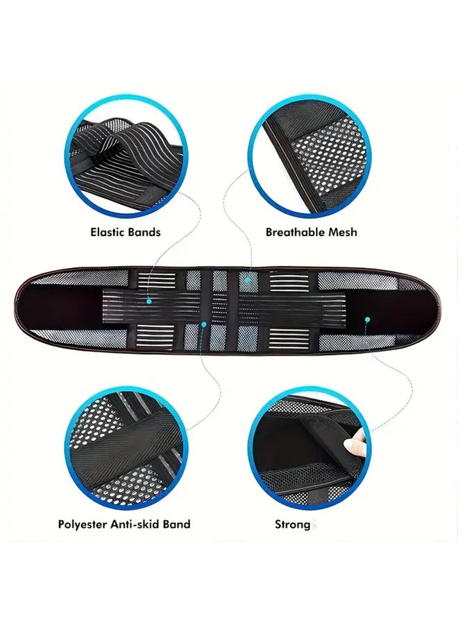 Black 2XL High Elastic Waist Trainer Belt Adjustable Compression Support For Men Women - Image 3