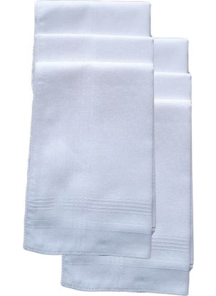 Hepsine Rakip Rival to All 6 Pack Hand Pocket Collar Fabric Handkerchief 36X36 cm 100% Cotton Tm White  - Image 3