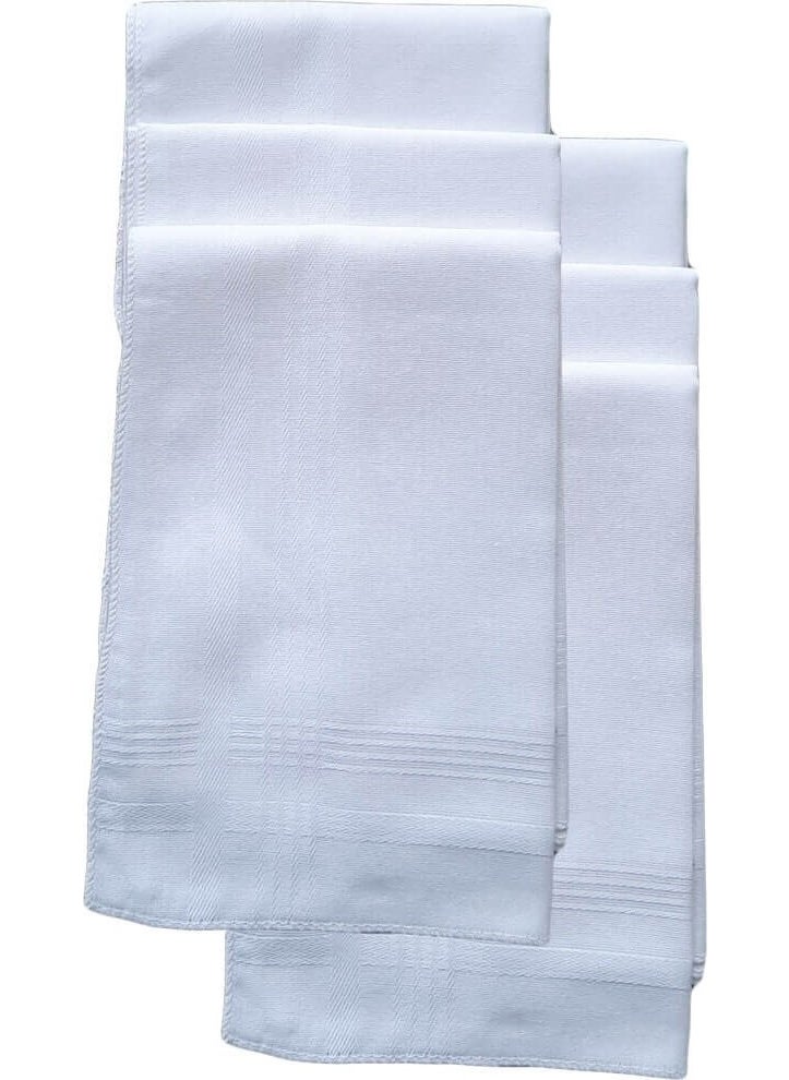 Hepsine Rakip Rival to All 6 Pack Hand Pocket Collar Fabric Handkerchief 36X36 cm 100% Cotton Tm White  - Image 3