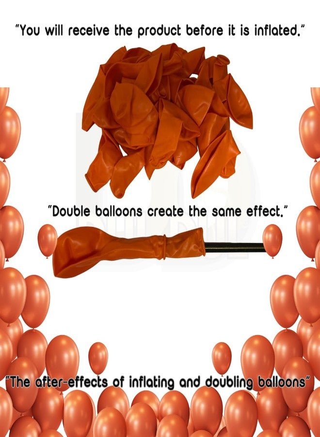 DUL DUL Metallic Ballons Orange color latex balloons for birthday decoration 25 Pcs ~set of 25 pcs Color Metallic Chrome Balloons for birthday decoration,Theme Party, (ORANGE, 25) - Image 2