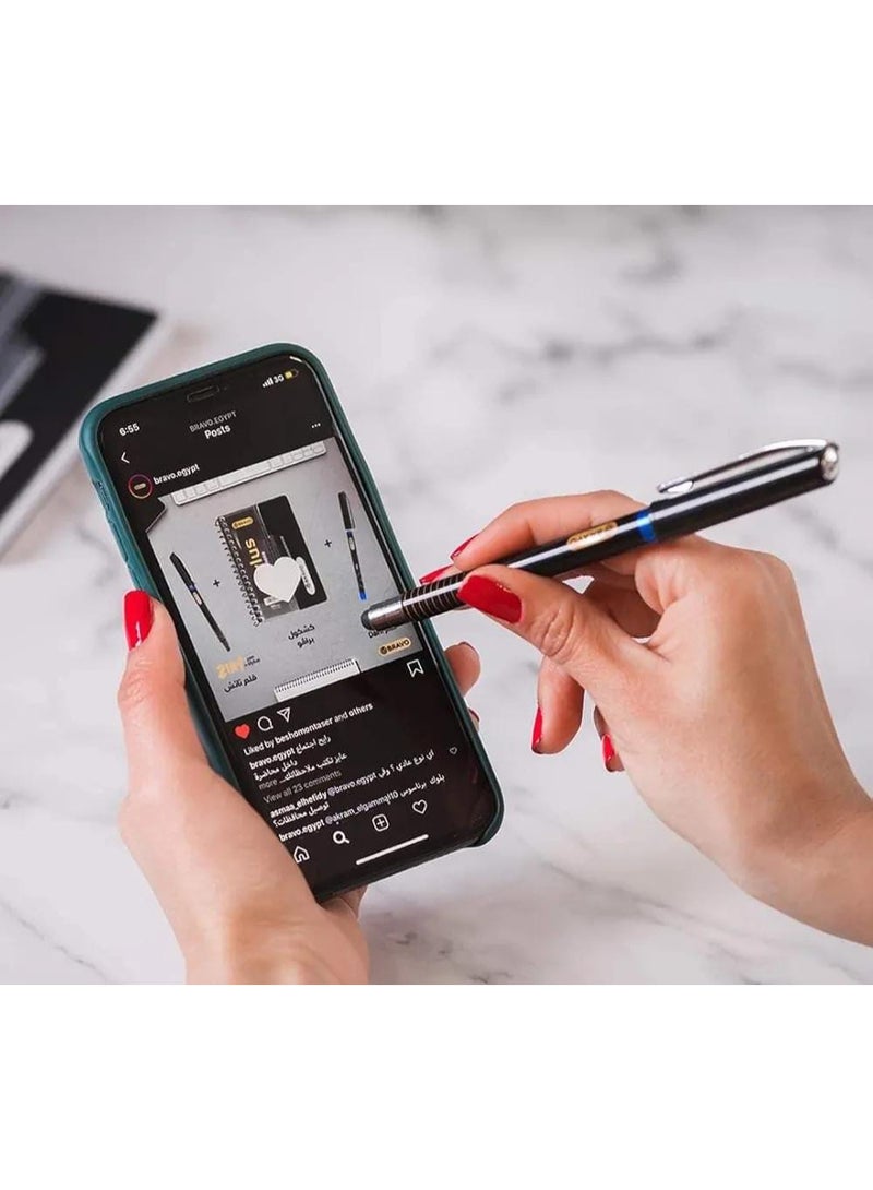 2-in-1 Blue Ballpoint Pen - Ballpoint and Touch Pen for Phones and Tablets (1 Piece) - Image 2
