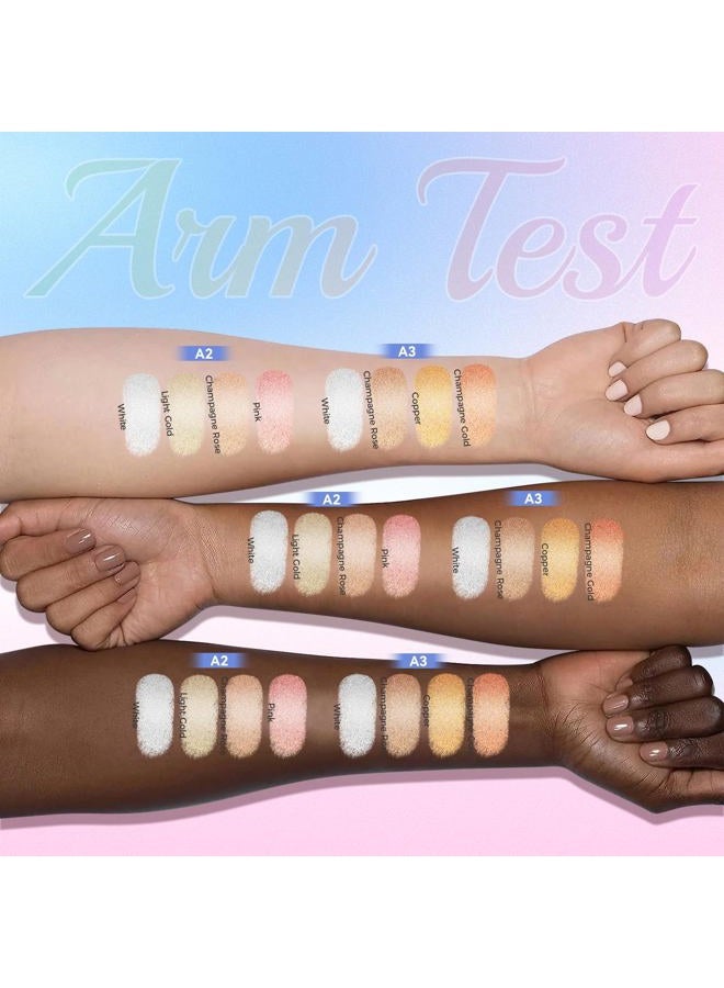 lucoss Highlighter Makeup Palette, Illuminator Powder Palette White Highlighter Baked Waterproof Long Lasting Brilliant Lighten Skin Color Face Contour Powder Makeup for Body and face - Image 4