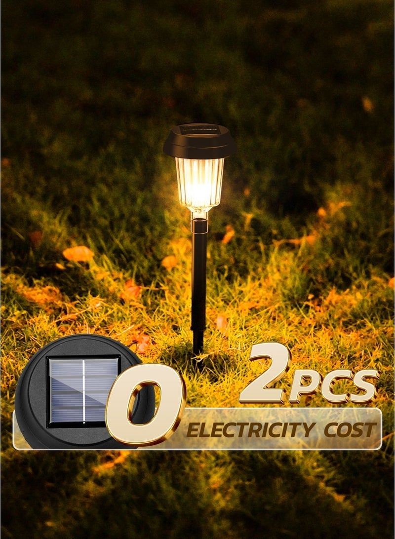 مودي عبوة من مصباحين LED يعملان بالطاقة الشمسية مقاومين للماء، يُثبتان على الأرض، لإضاءة الحدائق والممرات الخارجية تلقائيًا من الغسق إلى الفجر، لون أبيض دافئ (3000 كلفن)، مقاومان للعوامل الجوية بمعيار IP64 - Image 5