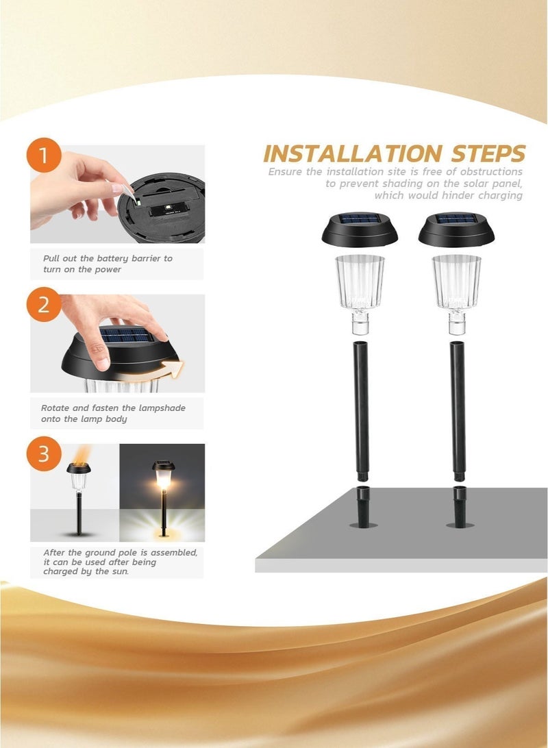 MODI Pack of 2 Waterproof Solar LED Garden Stake Lights – Automatic Dusk-to-Dawn Outdoor Landscape Pathway Lighting, Warm White (3000K), IP64 Weatherproof - Image 2