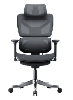 AFTERWORK AFTERWORK Omnix Super Ergonomic Gaming Chair with Hidden Footrest, 3D Adjustable Headrest, 4D Armrests, Adjustable Lumbar, Seat Slider, and 4-Position Tilt Lock – Black & Dark Grey  - Image 3