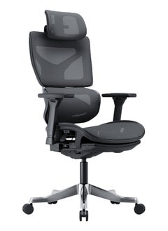 AFTERWORK AFTERWORK Omnix Super Ergonomic Gaming Chair with Hidden Footrest, 3D Adjustable Headrest, 4D Armrests, Adjustable Lumbar, Seat Slider, and 4-Position Tilt Lock – Black & Dark Grey  - Image 4