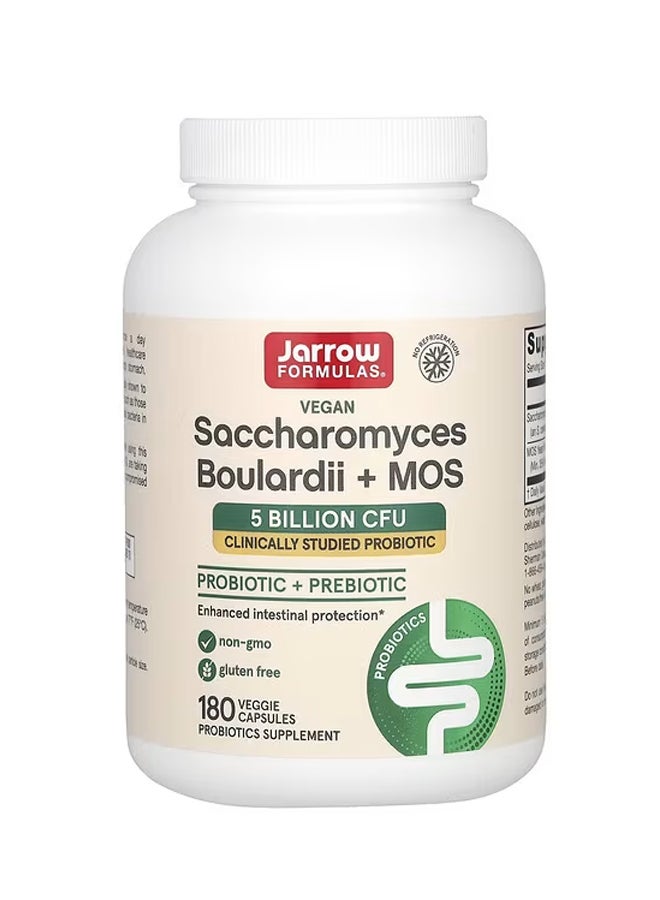 jarrow formulas Vegan Saccharomyces Boulardii + MOS 5 Billion CFU 180 Veggie Capsules