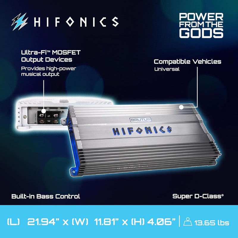 Hifonics BG-4000.1D Brutus Gamma Monoblock Super D Class 4000 Watt Car Audio Amplifier with Bass Remote - Image 4