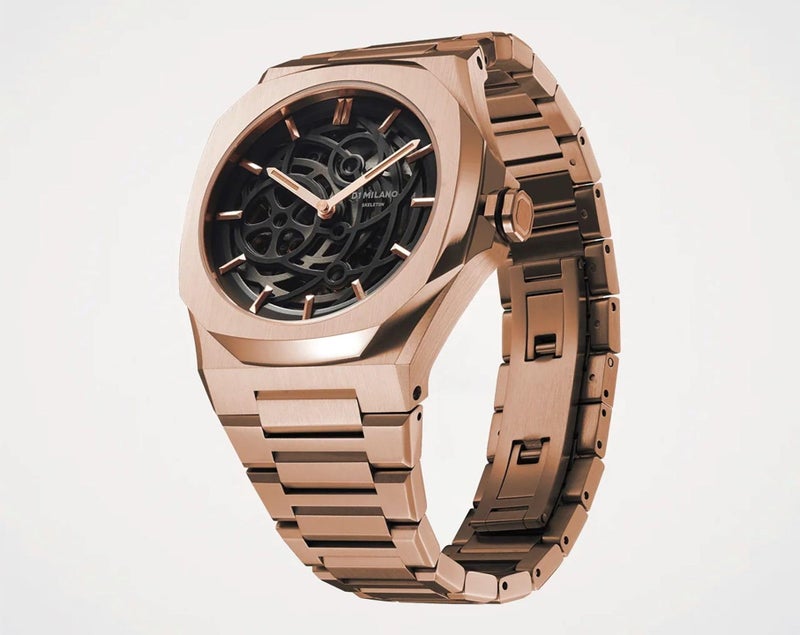D1 Milano New Skeleton Men's Luxury Watch, Stainless Steel Case, Automatic Movement, Stainless Steel Strap, 50M Water Resistant Timepiece, Skeleton Dial, 2 Years Warranty - SKBJ12 - Image 5