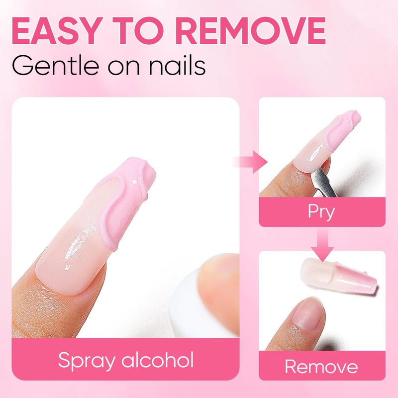 AIMEILI Solid Nail Glue Gel for Press On Nails, for Soft Gel Tips Strong Adhesive Rhinestone Glue Extension Fake Nails Lamp Curing Needed - Image 5
