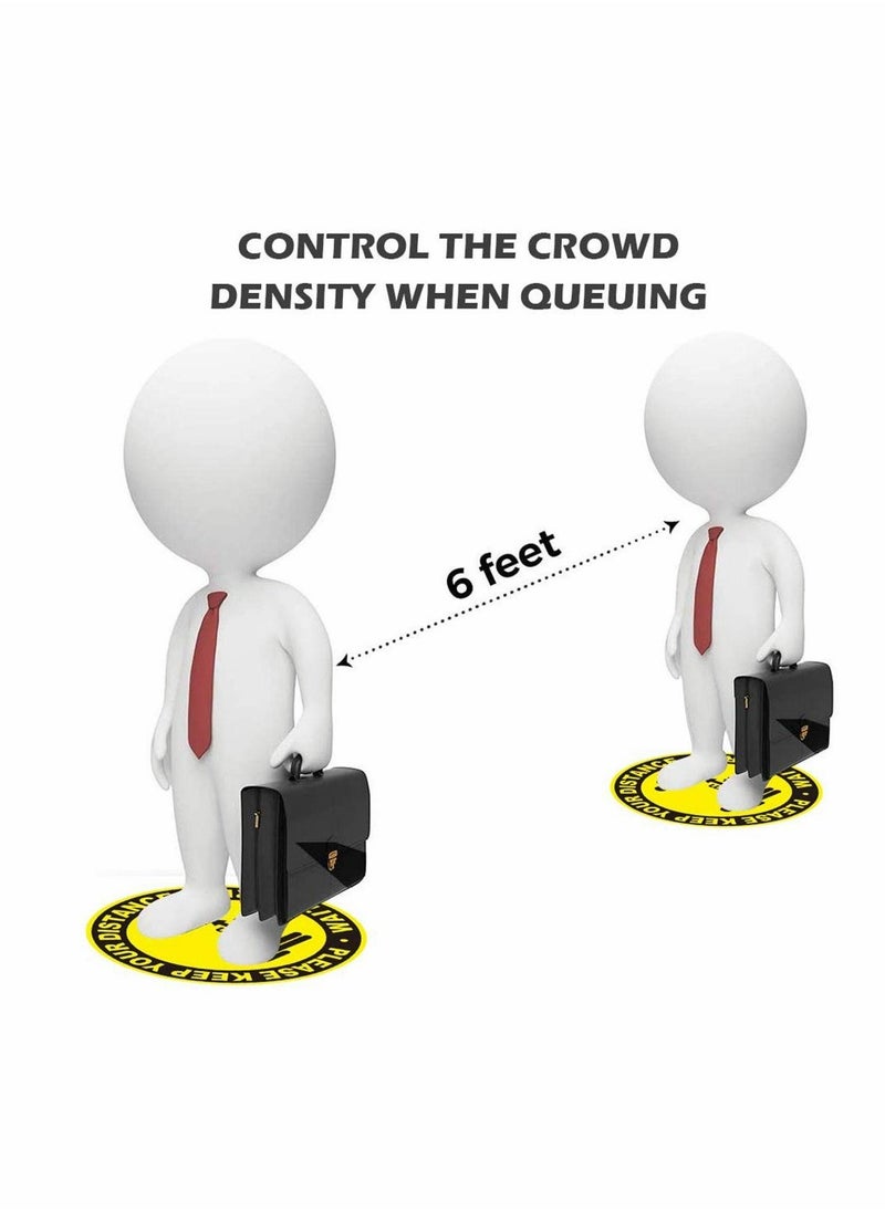 Social Distancing Floor Decal Stickers, 10 PCS Floor Stickers Commercial Grade Stay 6 Feet Apart Safety Sign Marker for Social Distancing While in Line, Safety Sign Coronavirus Decal  - Image 3