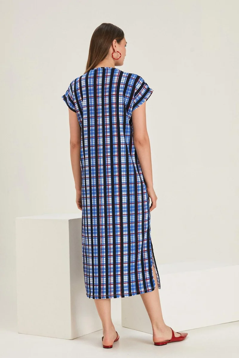 الكسندر جاردي Plaid V-Neck Dress