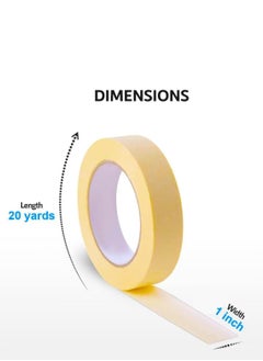 MARKQ Automotive Masking Tape 1 inch x 20 yards Refinish Auto Body Paint Tape for Cars Vehicles Auto Paint Supplies [6 Rolls]  - Image 2