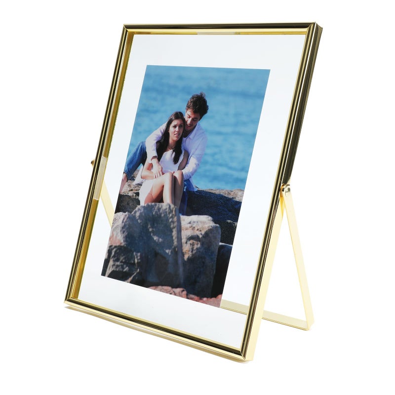 أهاجو Ahago Gold Floating Frame (6 "" x8 "" عمودي) للصورة 5x7 4x6 3x5 على الطاولة على الجرف صورة هدية راقية لمهرجان الزفاف أو المكتب د؟ - Image 1