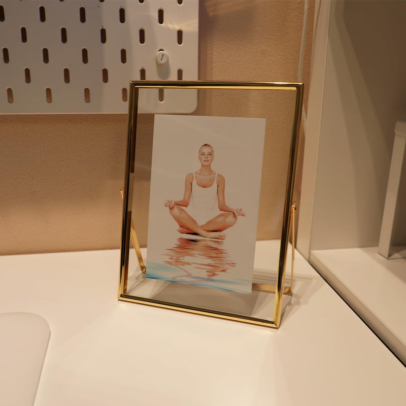 أهاجو Ahago Gold Floating Frame (6 "" x8 "" عمودي) للصورة 5x7 4x6 3x5 على الطاولة على الجرف صورة هدية راقية لمهرجان الزفاف أو المكتب د؟ - Image 5