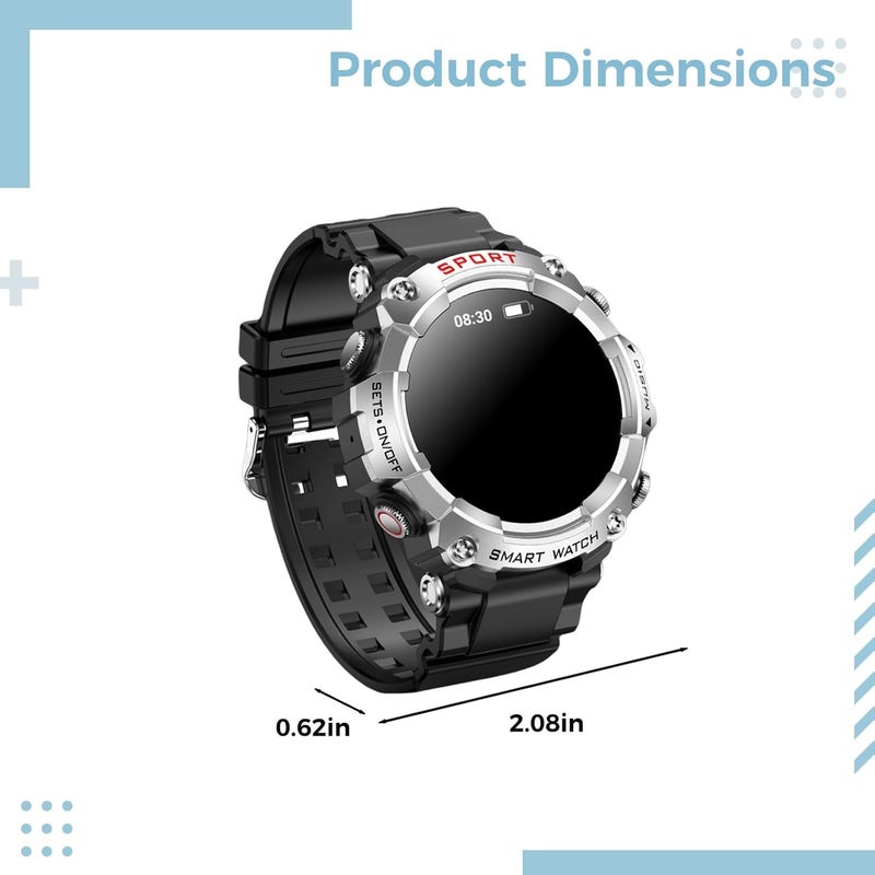 2 in 1 Smartwatch with Earbuds, 1.52 in Sports Watch for Men, Ai Voice, Answer Calls, Local Music, Ip67 Waterproof, Silver - Image 3