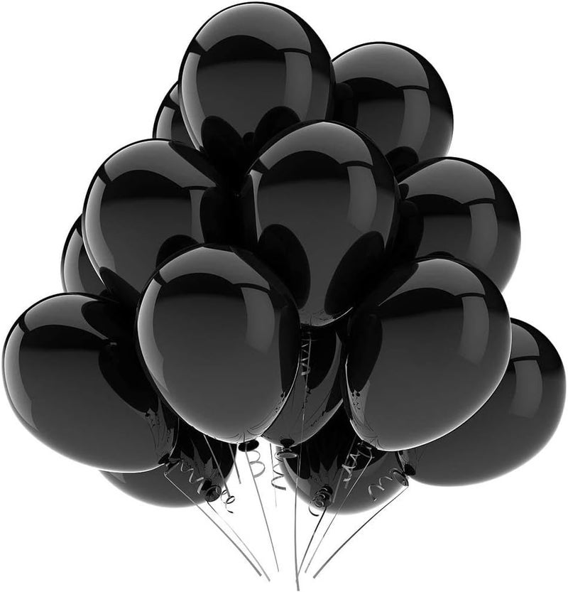 KBZVNAF Black Balloons - 50 Pack 12 Inch Helium Matte Black Balloons for Party Decorations - Image 1