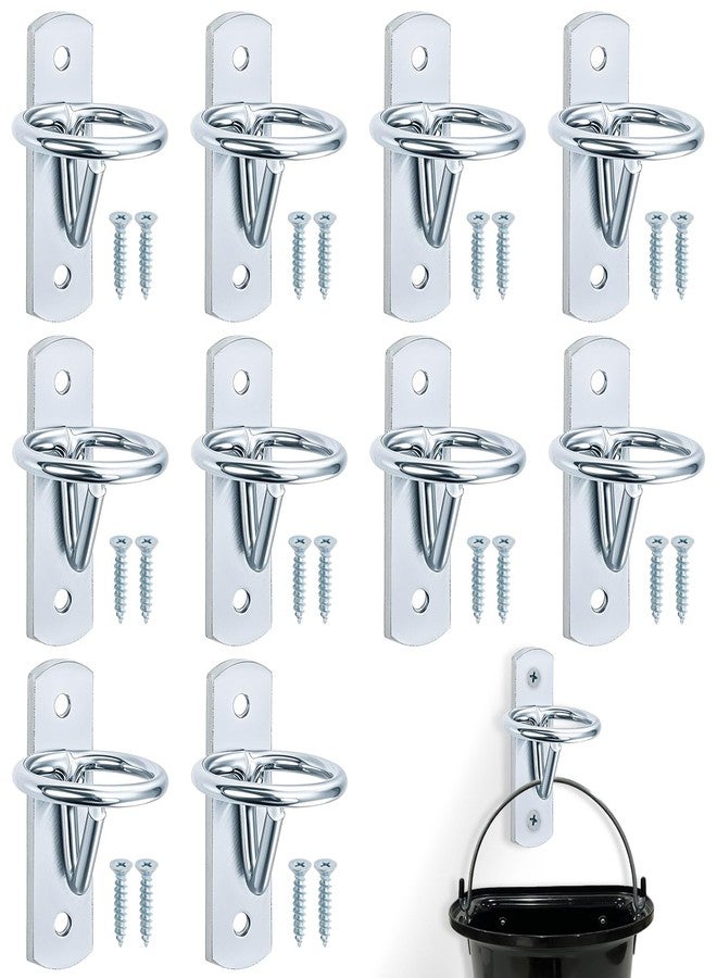 Cididu 10 Pack Bucket Hooks for Horses, Metal Water Bucket Hangers with Screws, Heavy Duty Wall Mount Feed Bucket Holder for Horse Stalls Stable Livestock Barn Farmhouse Supplies - Image 1