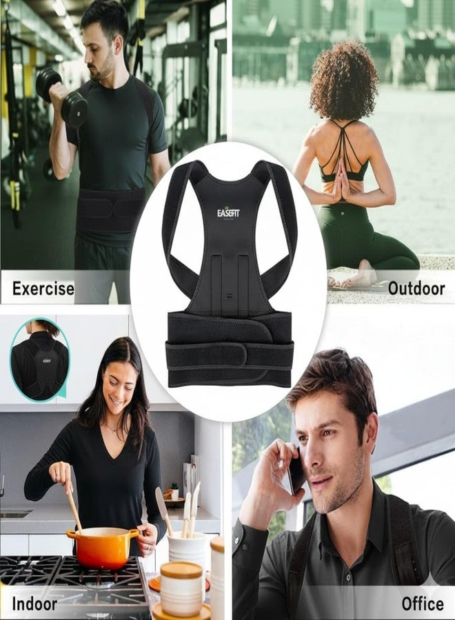 EASEFIT حزام تصحيح وضعية الجسم للرجال والنساء، ضمان لمدة عام | حزام تصحيح وضعية الجسم بمقاس موحد | نيوبرين فاخر وحزام فيلكرو قوي | يخفف آلام أعلى وأسفل الظهر، والفقرات القطنية، والرقبة، وعرق النسا، والفقرات، والكتف | صنع في الهند - Image 4