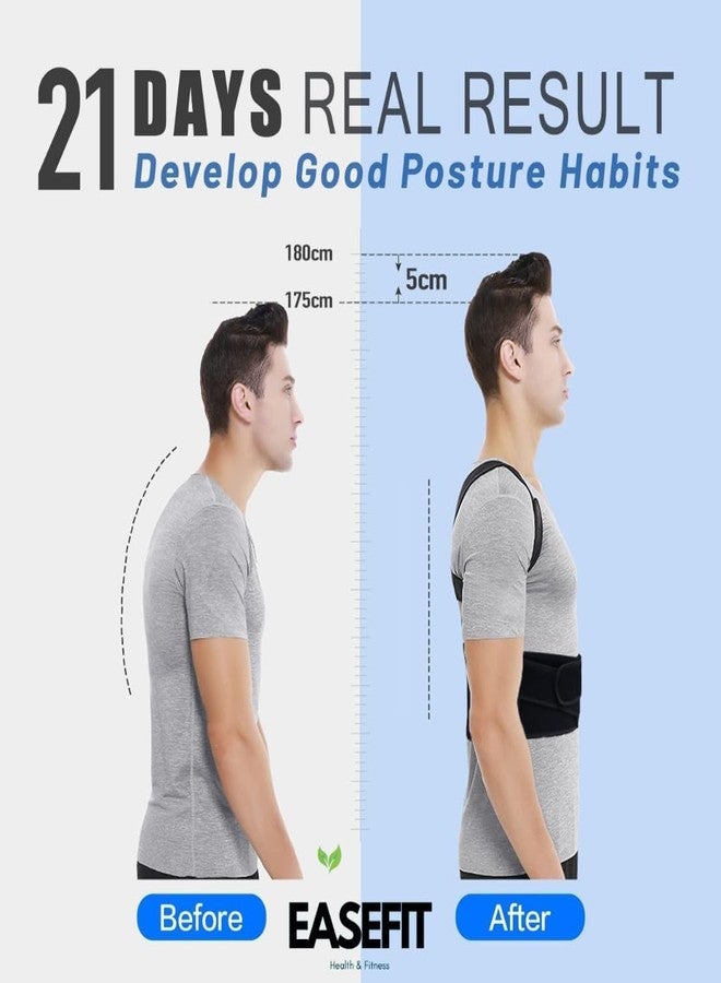 EASEFIT حزام تصحيح وضعية الجسم للرجال والنساء، ضمان لمدة عام | حزام تصحيح وضعية الجسم بمقاس موحد | نيوبرين فاخر وحزام فيلكرو قوي | يخفف آلام أعلى وأسفل الظهر، والفقرات القطنية، والرقبة، وعرق النسا، والفقرات، والكتف | صنع في الهند - Image 3