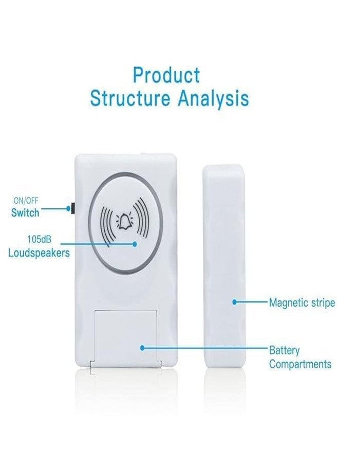 Elecbuzz Anti Theft Wireless Door Window Security Burglar Sensor Alarm with Magnetic Sensor Home Security System Siren(Pack of 2) - Image 3