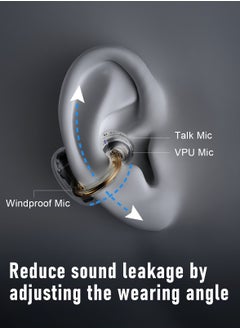 ZIPFORCE ZIPFORCE Open Ear Ring True Open Ear Headphones, Lightweight Comfort Open Ear Clip Wireless Earbuds, Bluetooth 5.4 OWS Earphones Fit Sports Running, IPX5 Waterproof TWS, Workout Black  - Image 4